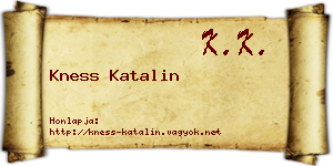 Kness Katalin névjegykártya